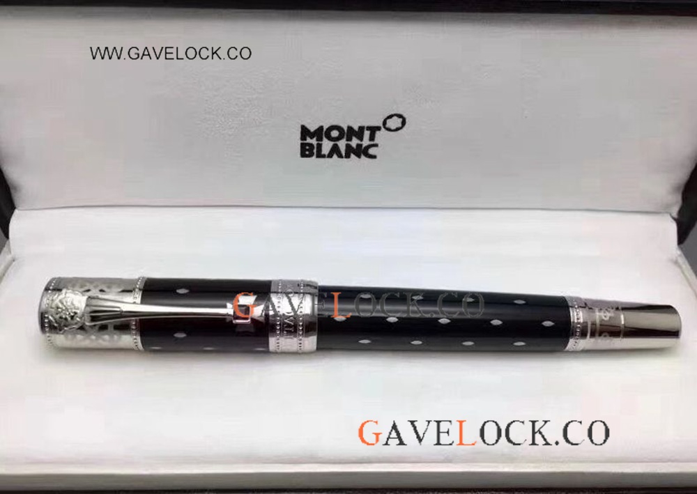 Luxury Replica Pens / Black Mont blanc Elizabeth Limtion Edition Fountain Pen